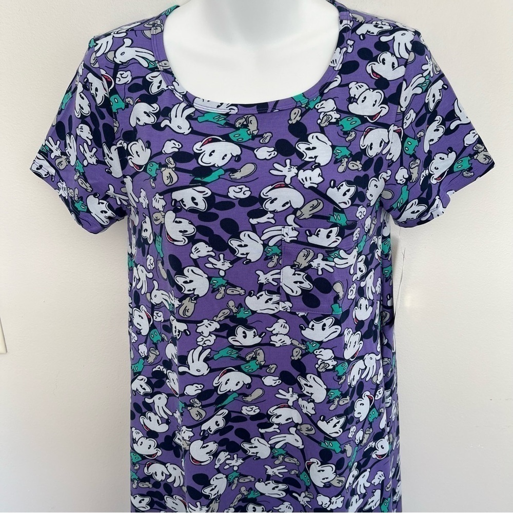Lularoe Womens NEW Disney Mickey Mouse Dress Size XS Carly T-shirt Dress - Picture 2 of 9